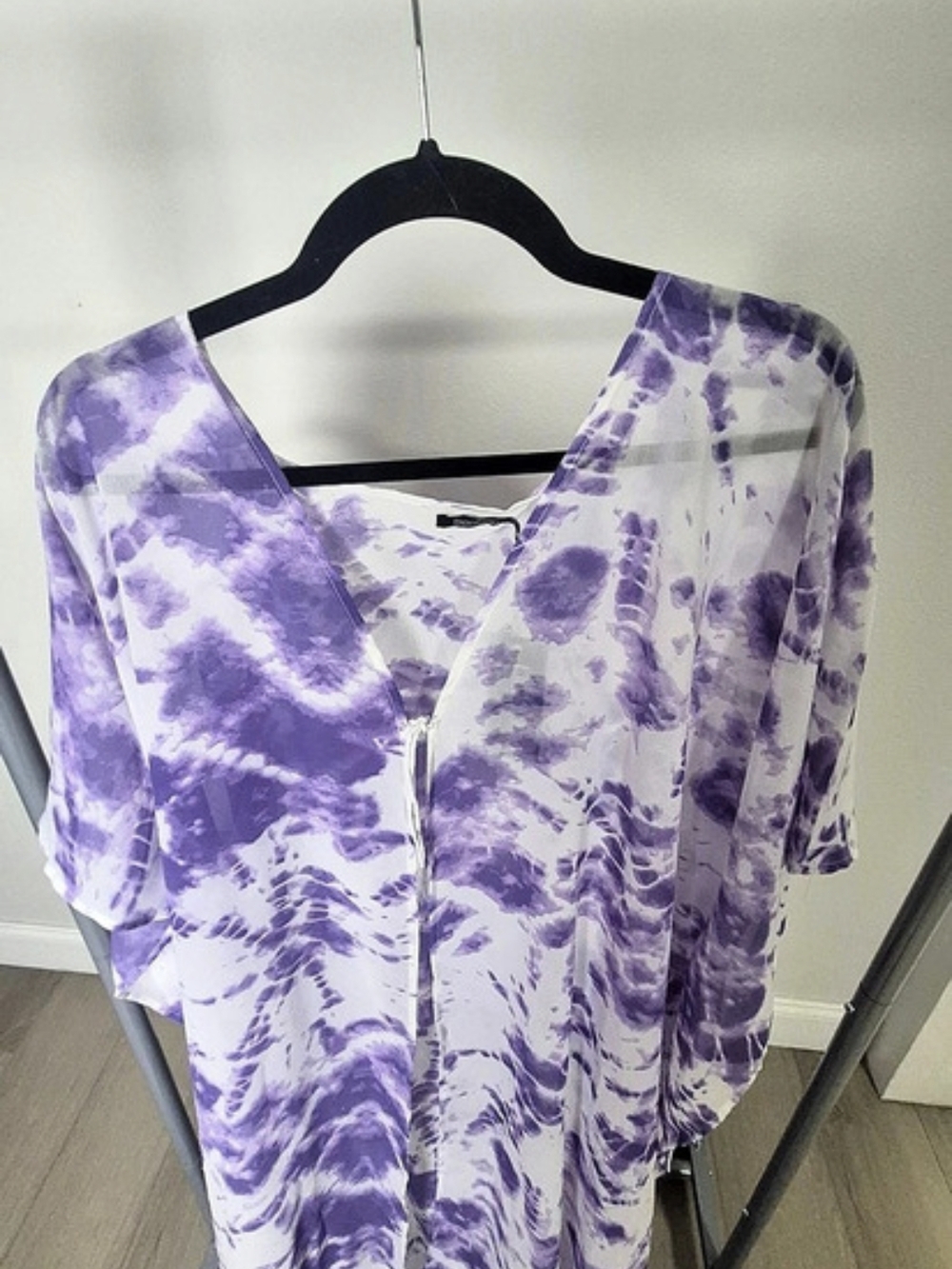 Boohoo Purple Abstract Blouse Size 2415 Like New